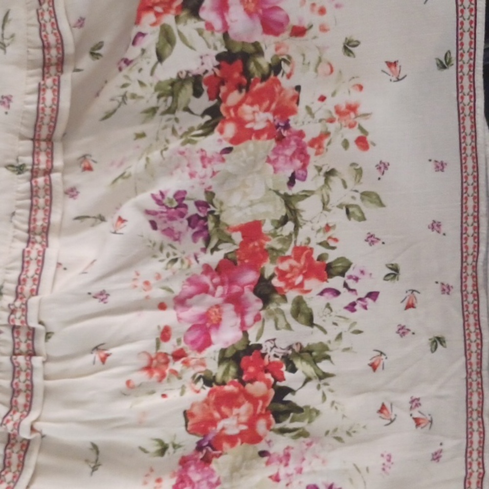 Max Studio Cream Floral Maxi Skirt, L - Picture 6 of 6